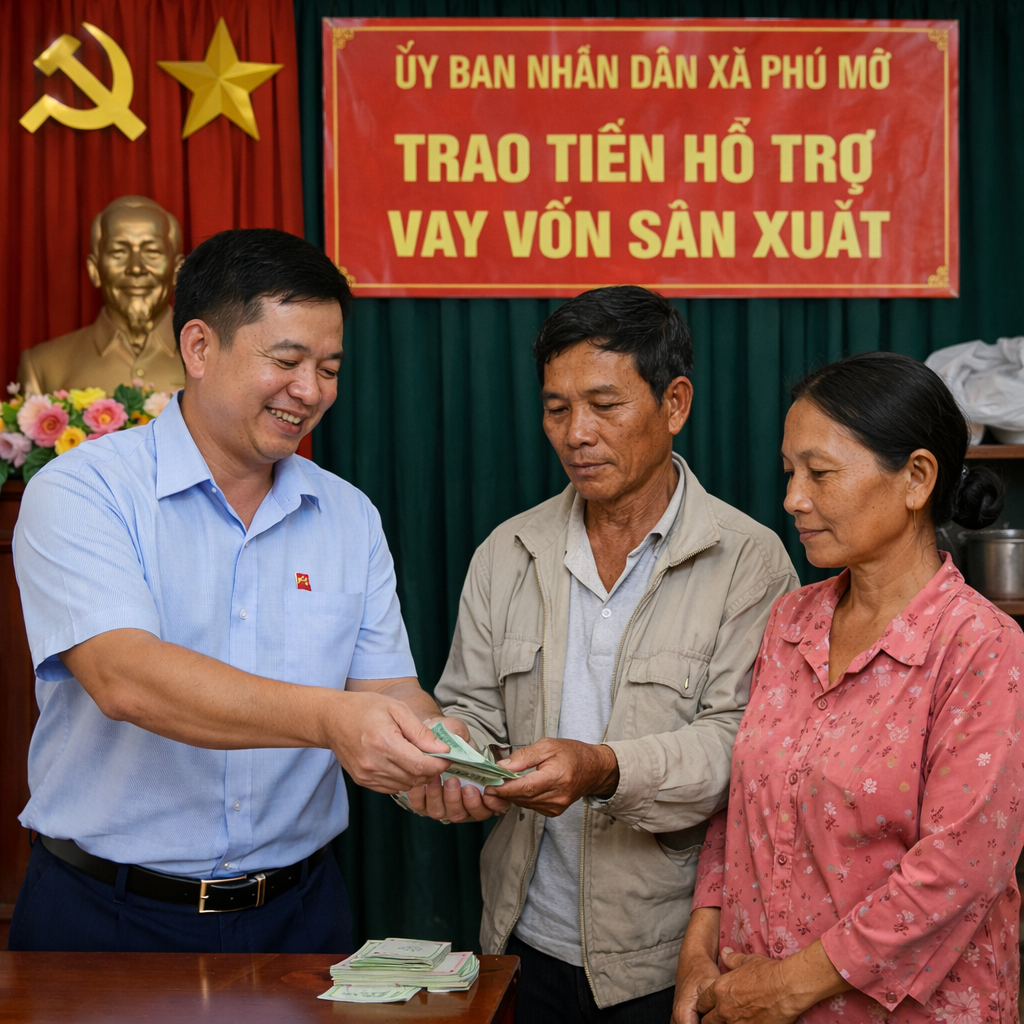Giải ngân 100 triệu đồng theo Quyết định số 22/2023/QĐ-TTg của Thủ tướng Chính trên địa bàn xã Phú Mỡ