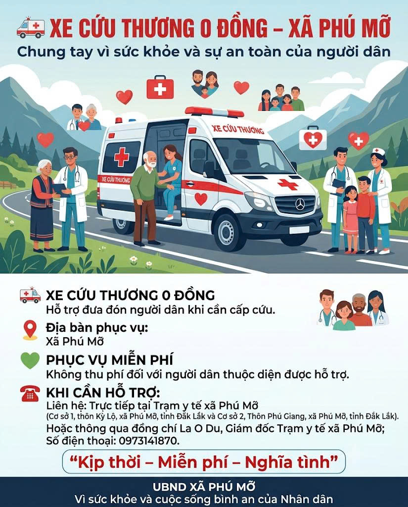 XE CỨU THƯƠNG 0 ĐỒNG – XÃ PHÚ MỠ